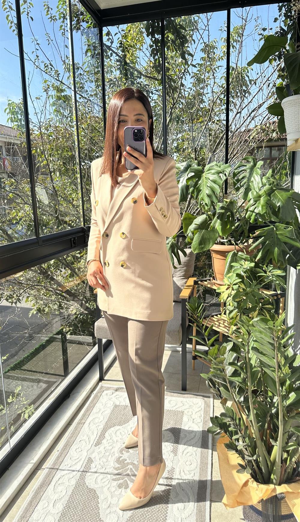 Slimfit Rahat Kalıp Blazer Bej