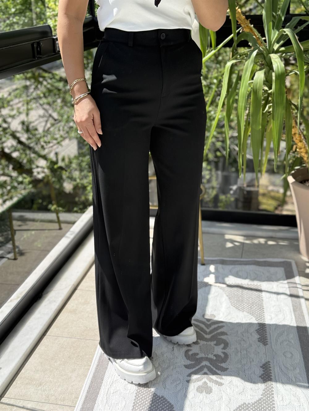 Cepli Palazzo Pantolon Siyah