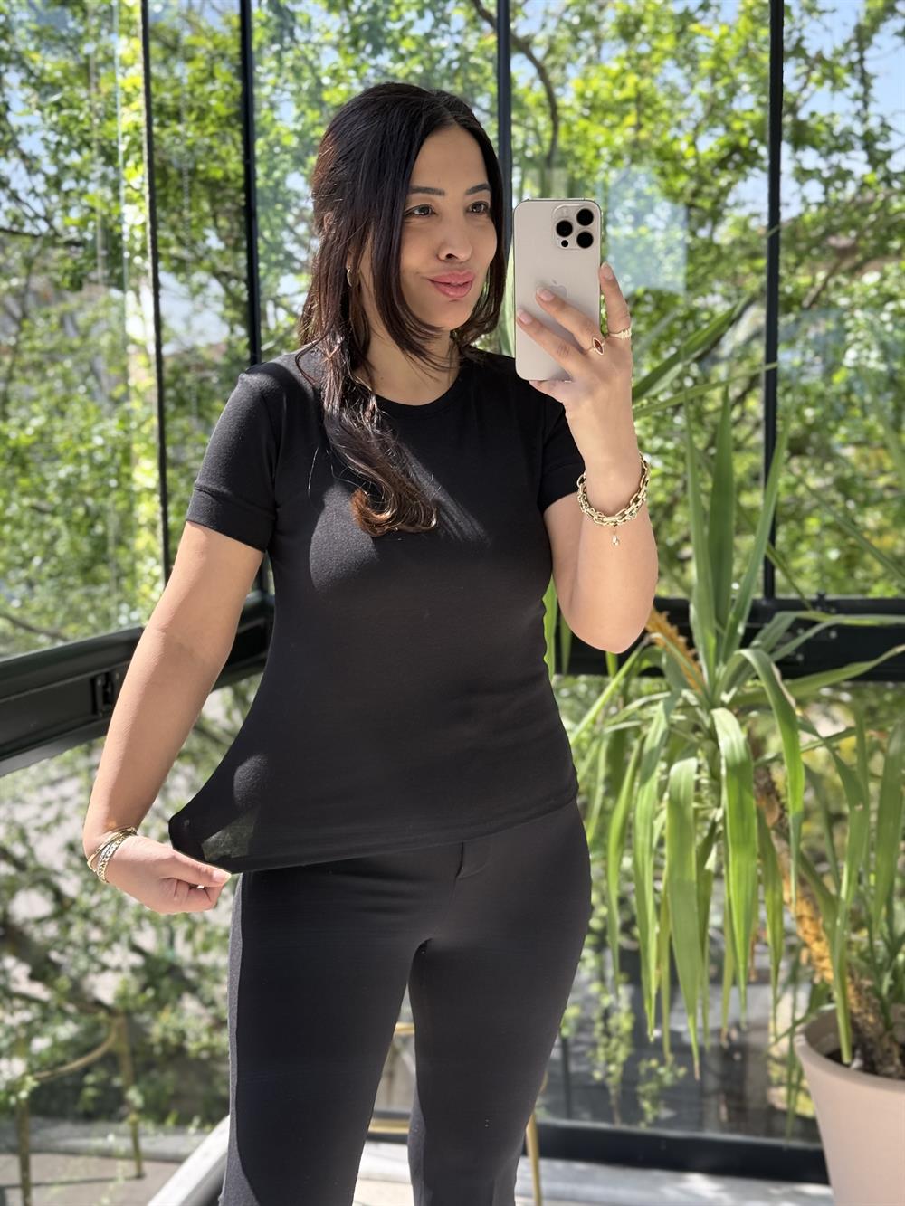 Dilvin Kısa Kollu Tişört Siyah