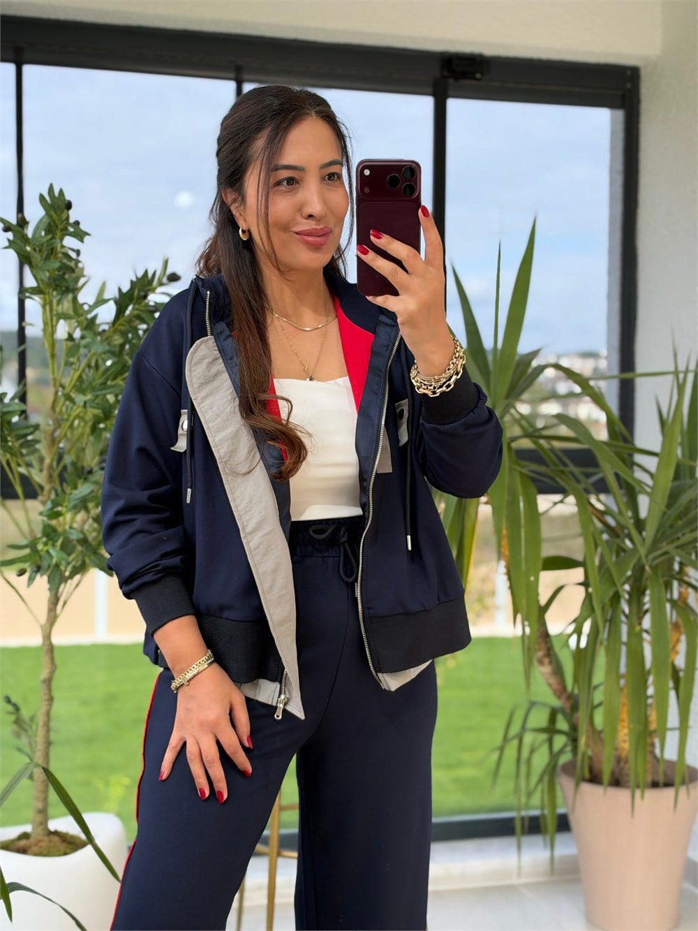 Twst Model Garnili Takım Kırmızı Detaylı