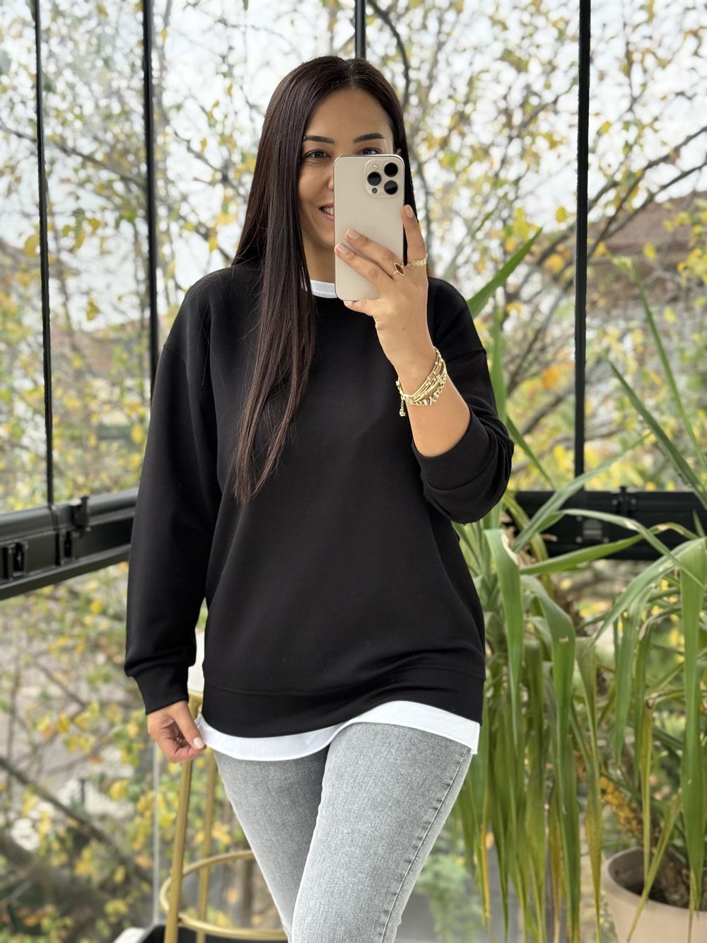 Oysh Basic Sweatshirt Siyah