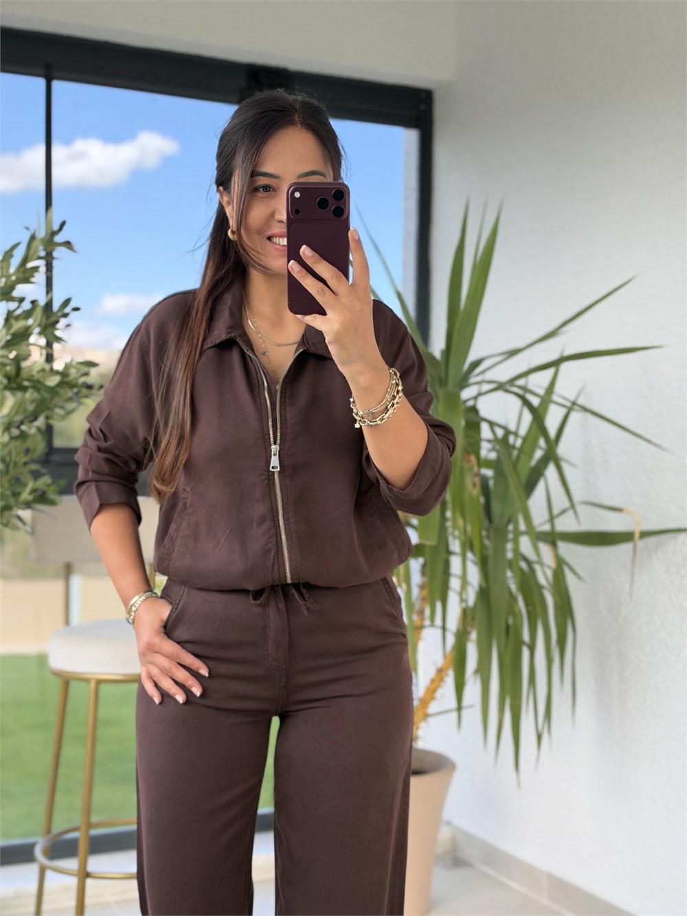 Ceket ve Pantolon Relax Takım Kahve