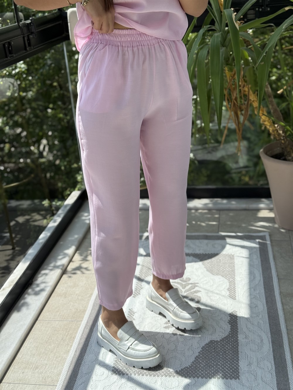 Sıfır Kol Tensel Takım Pembe