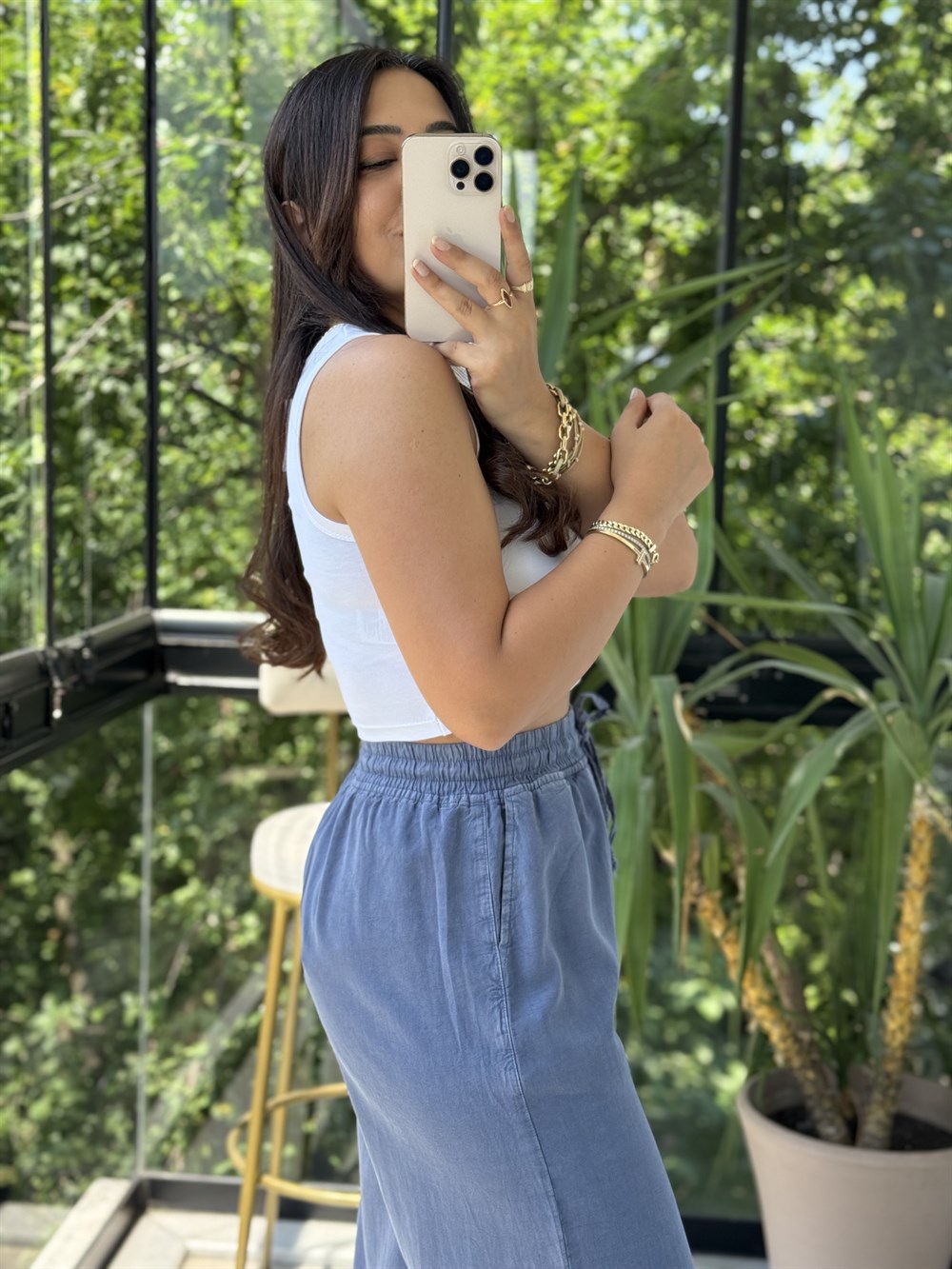 Bymn Crop Atlet Beyaz