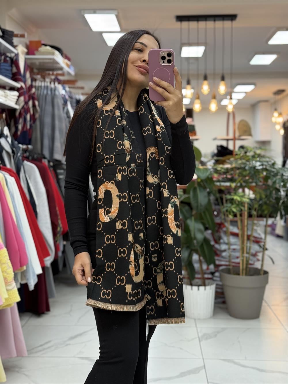 İthal Kaşmir Şal CC Siyah