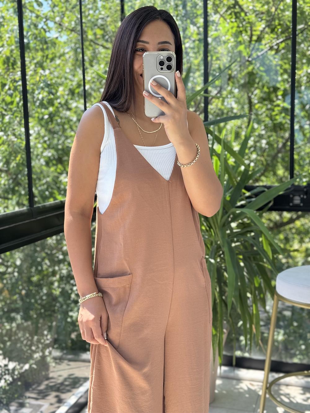 Aerobin Kumaş Tulum Çikolata