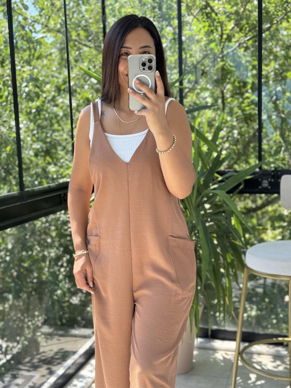 Aerobin Kumaş Tulum Çikolata