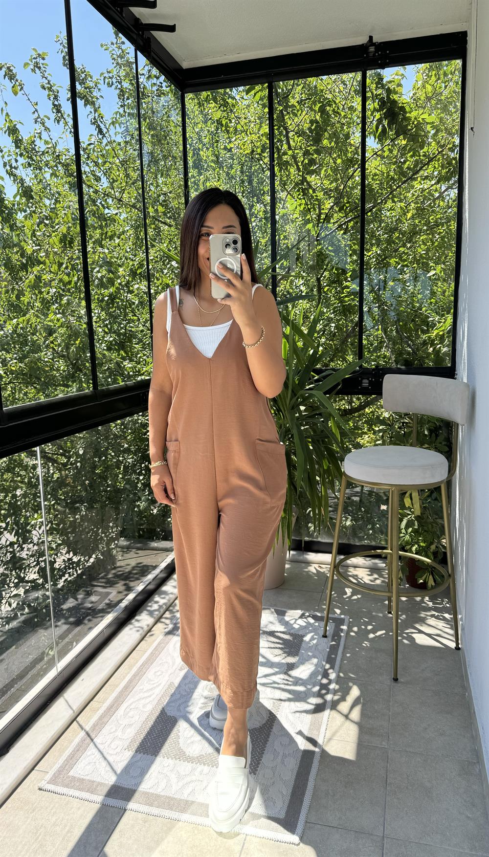 Aerobin Kumaş Tulum Çikolata