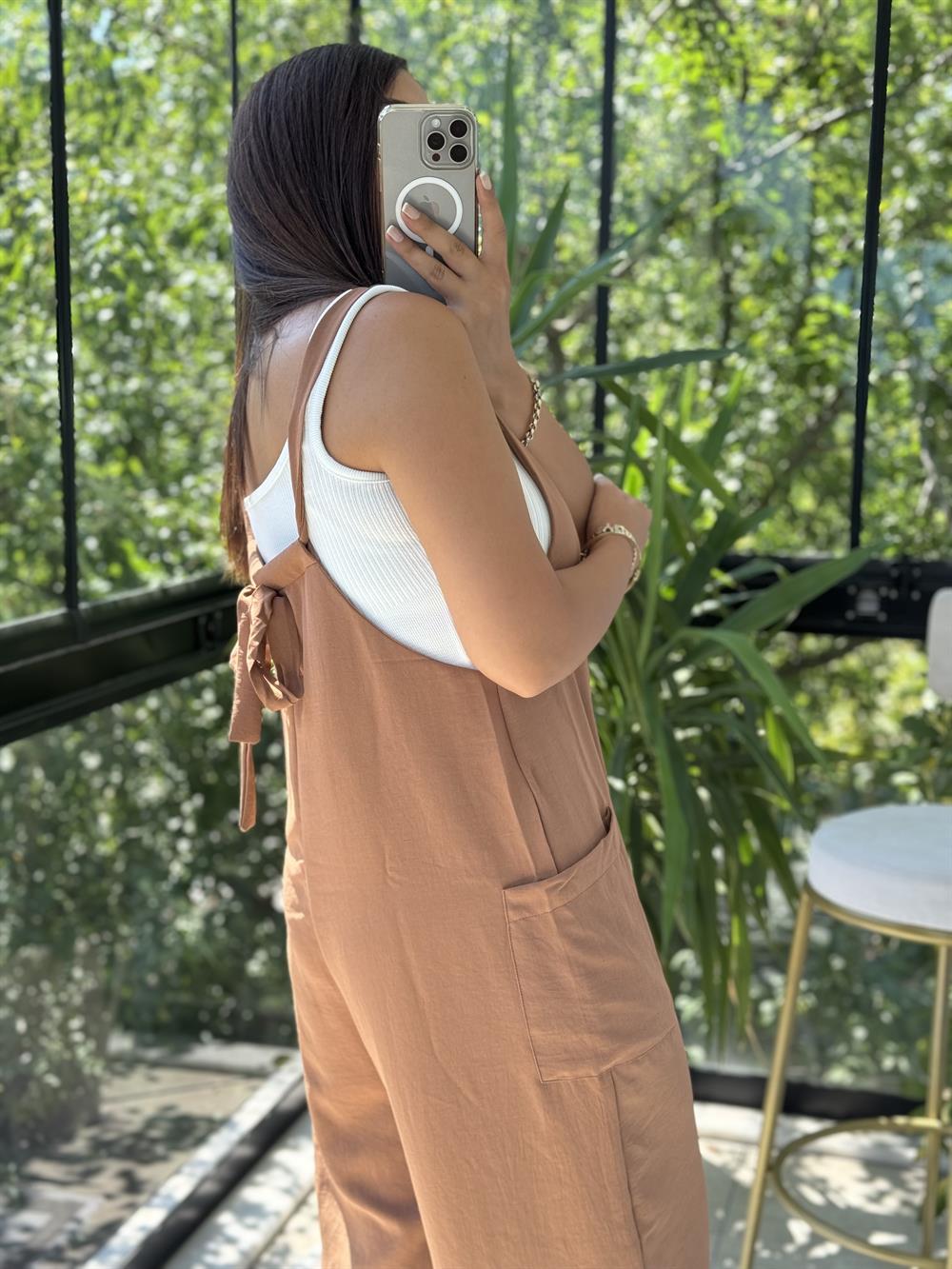 Aerobin Kumaş Tulum Çikolata