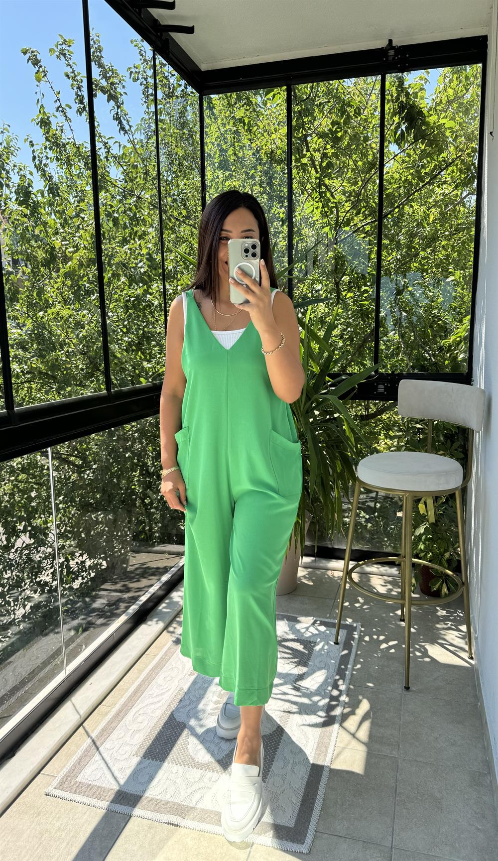 Aerobin Kumaş Tulum Yeşil