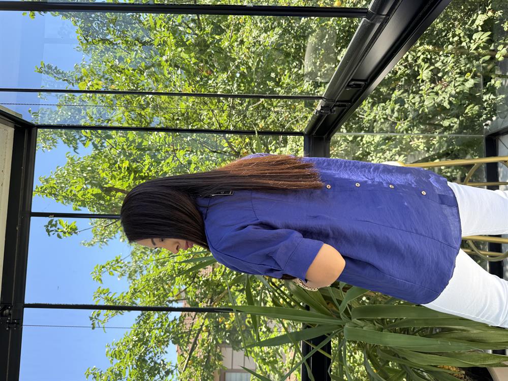 Arkası Düğmeli Gömlek Lacivert