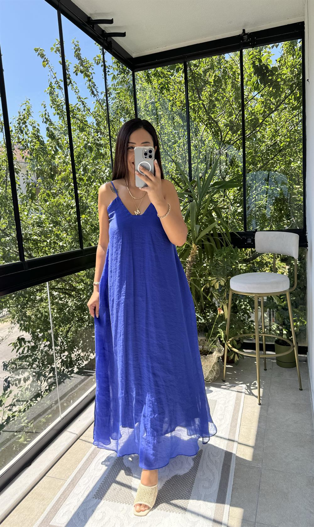 Askılı Elbise Lacivert