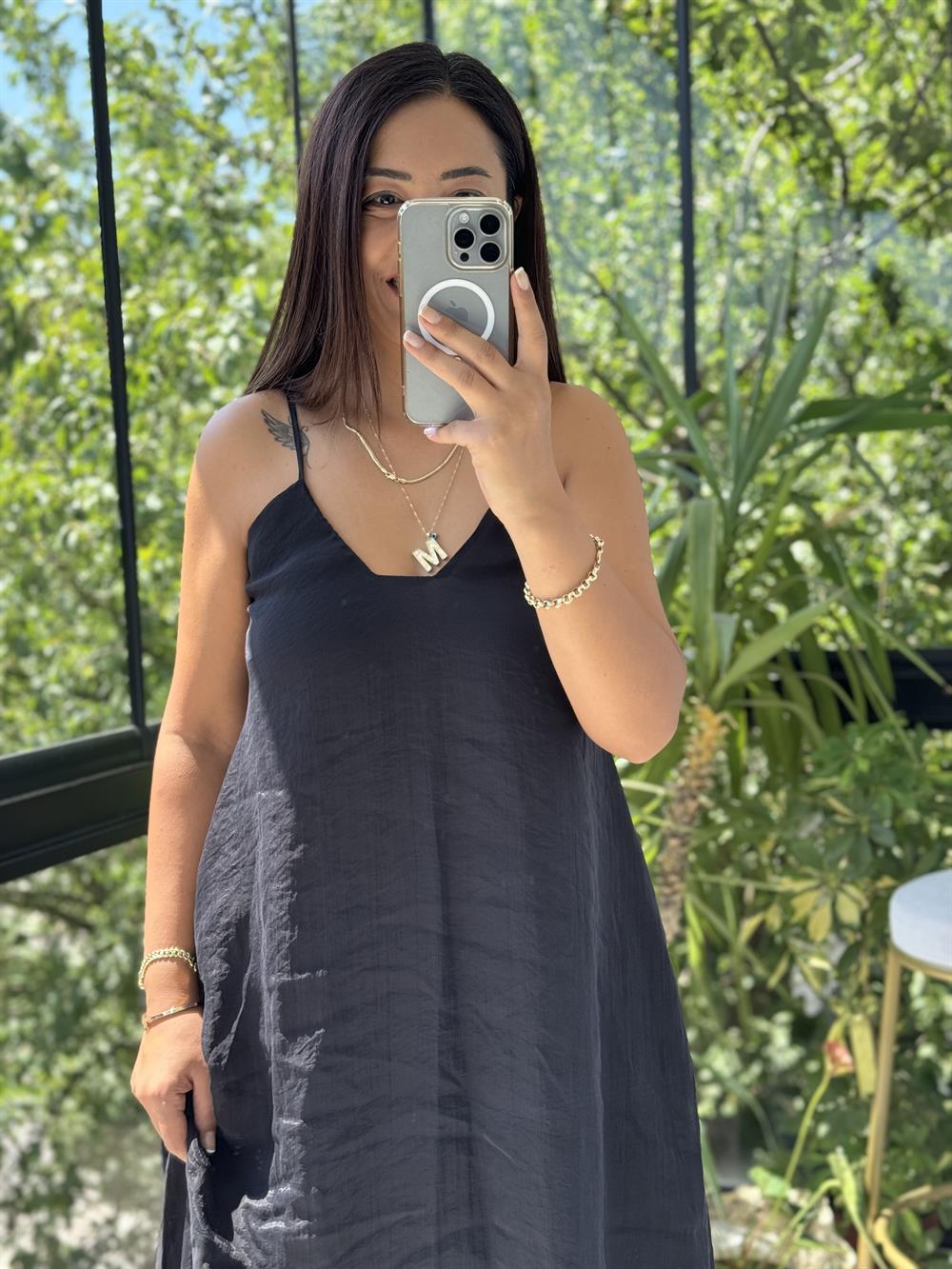 Askılı Elbise Siyah