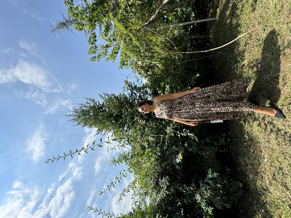 Askılı Leopar Elbise 