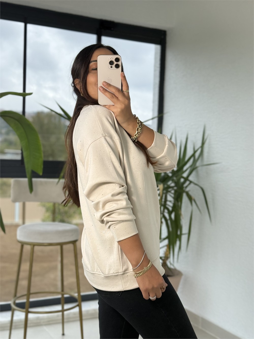 Simli Oysh Sweatshirt Bej