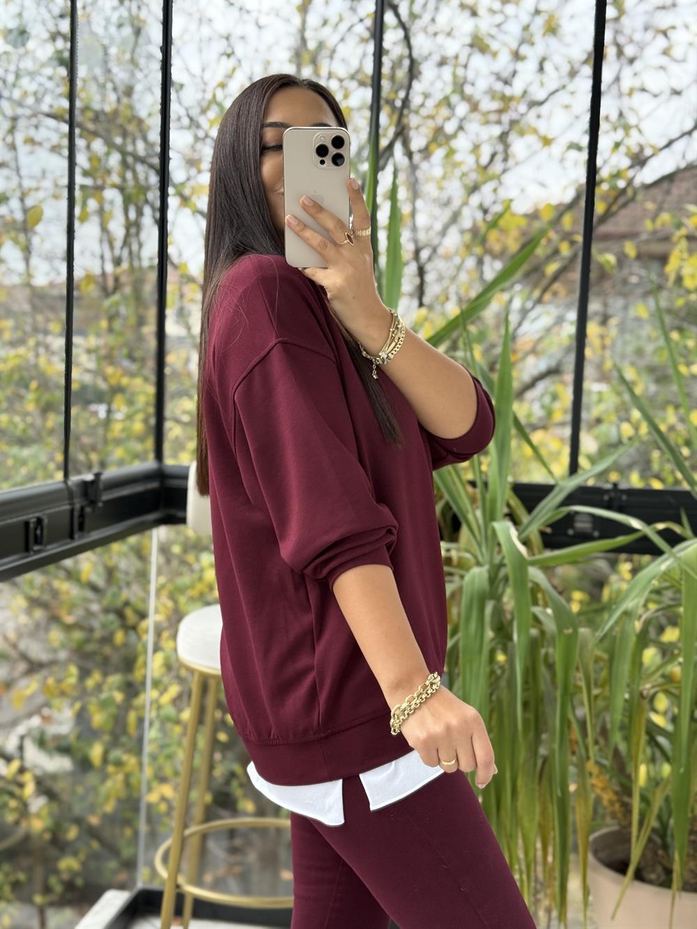 Oysh Basic Sweatshirt Bordo
