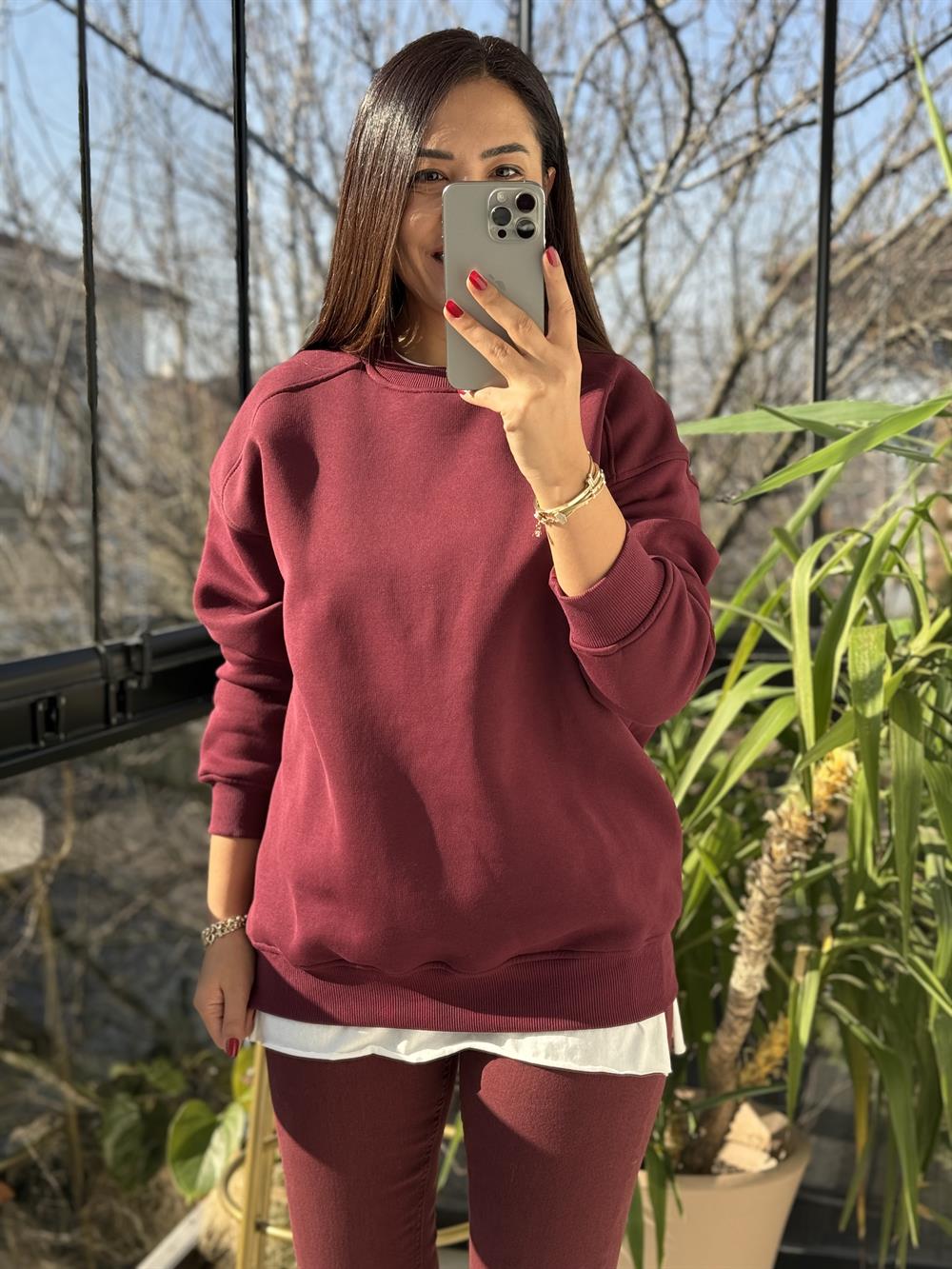 Basic Sweatshirt Bordo