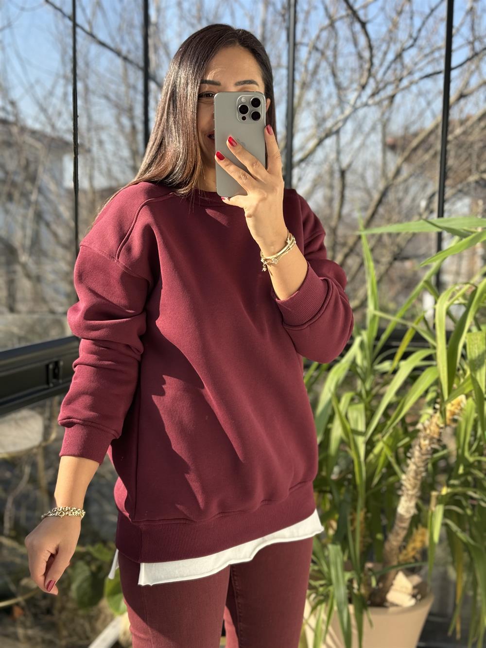 Basic Sweatshirt Bordo