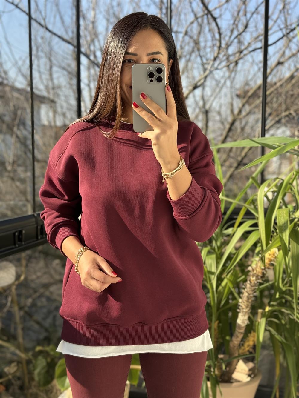 Basic Sweatshirt Bordo
