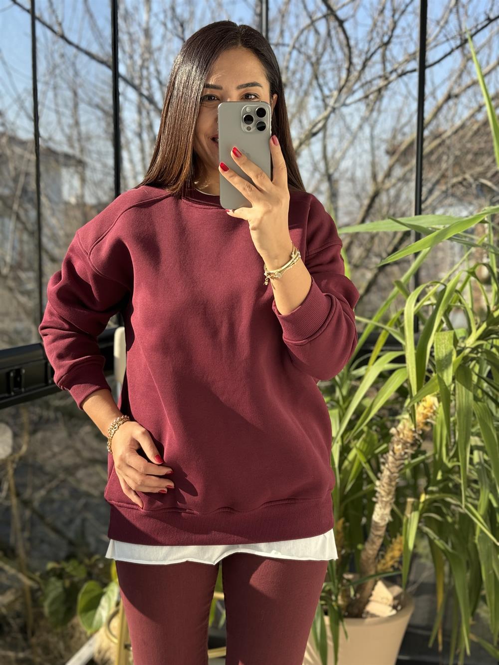 Basic Sweatshirt Bordo