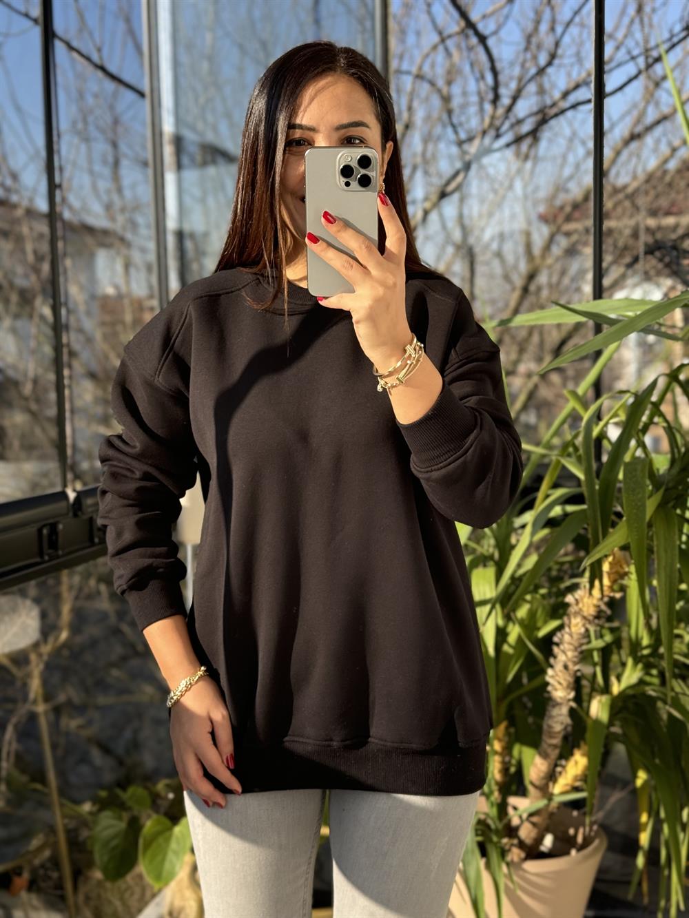 Basic Sweatshirt Siyah
