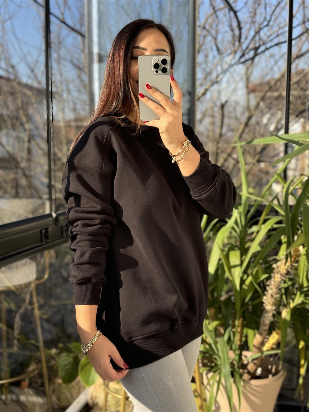 Basic Sweatshirt Siyah