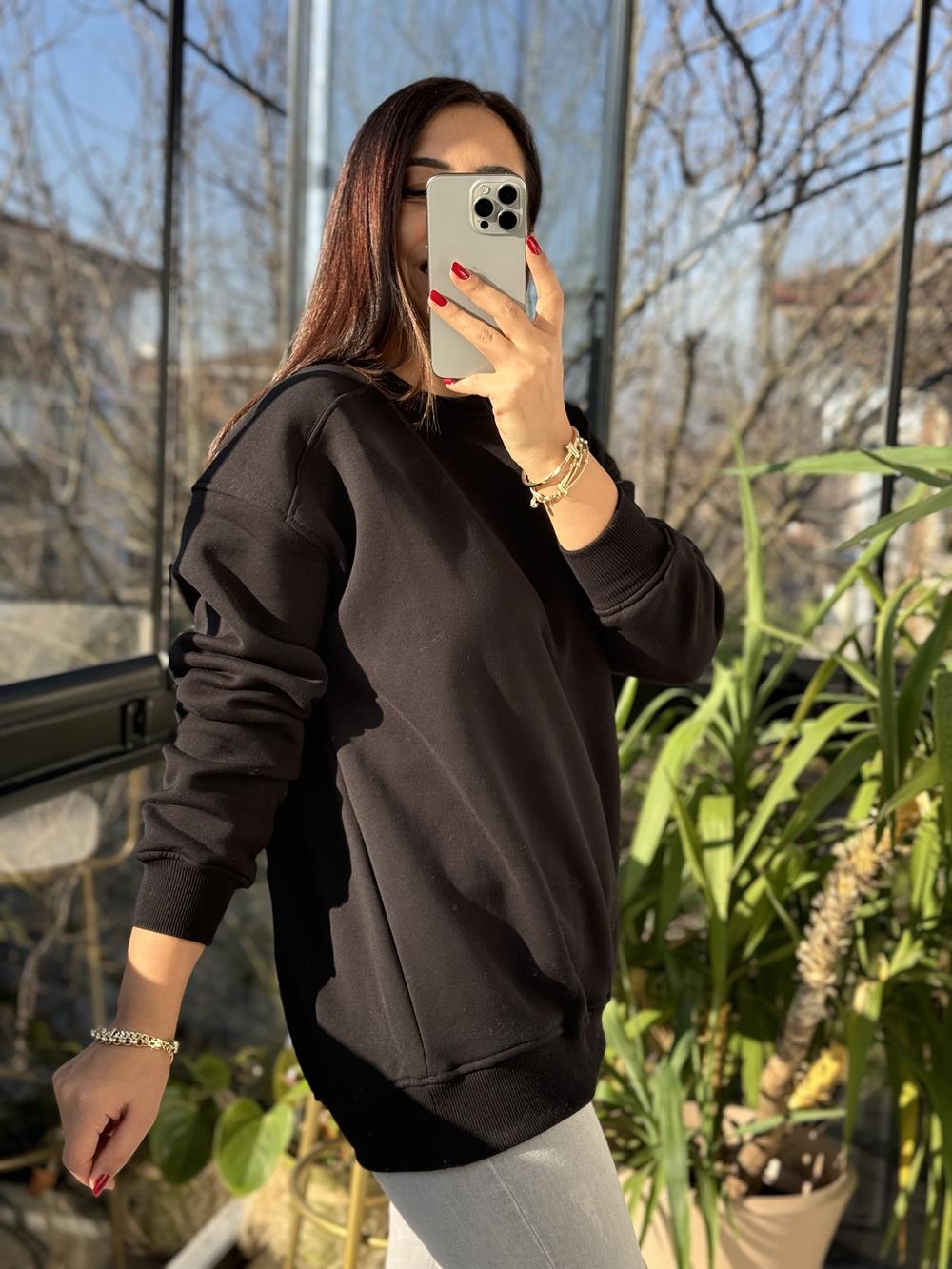 Basic Sweatshirt Siyah