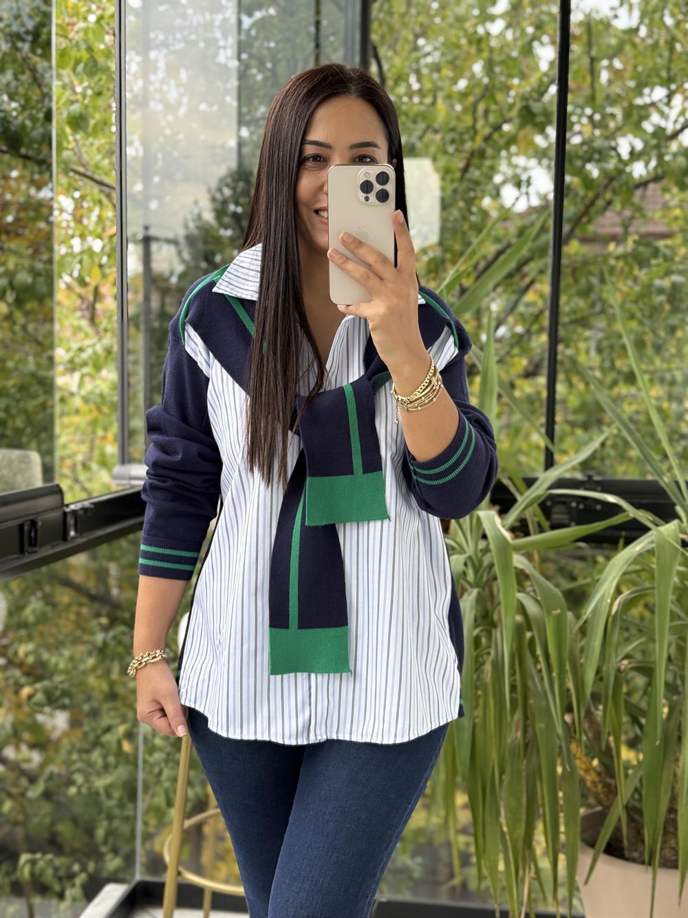 Twst Model Bağlamalı Gömlek Lacivert