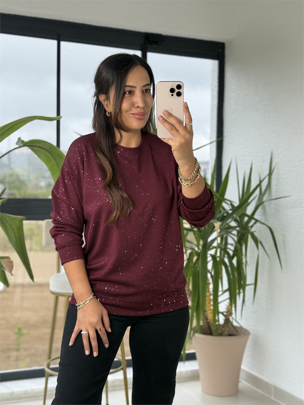 Simli Oysh Sweatshirt Bordo