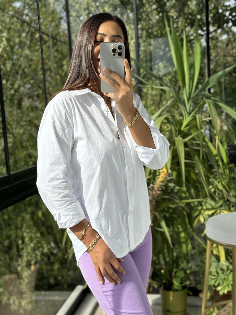 Beyaz Poplin Gömlek