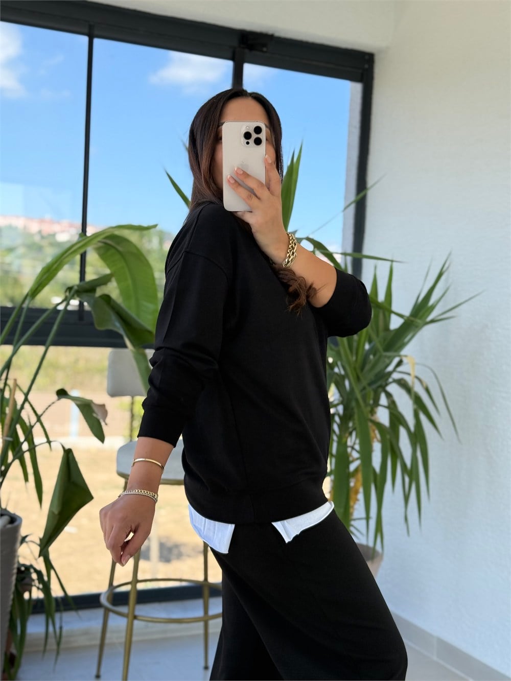 Oysh Basic Sweatshirt Siyah