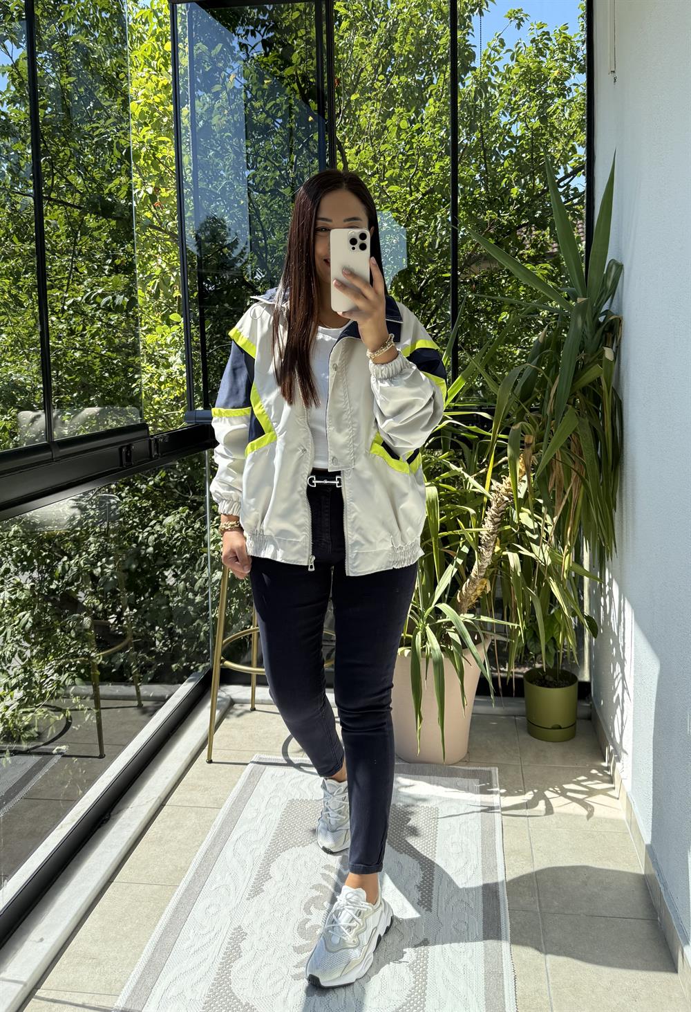 Block Renkli Oversize Ceket Taş