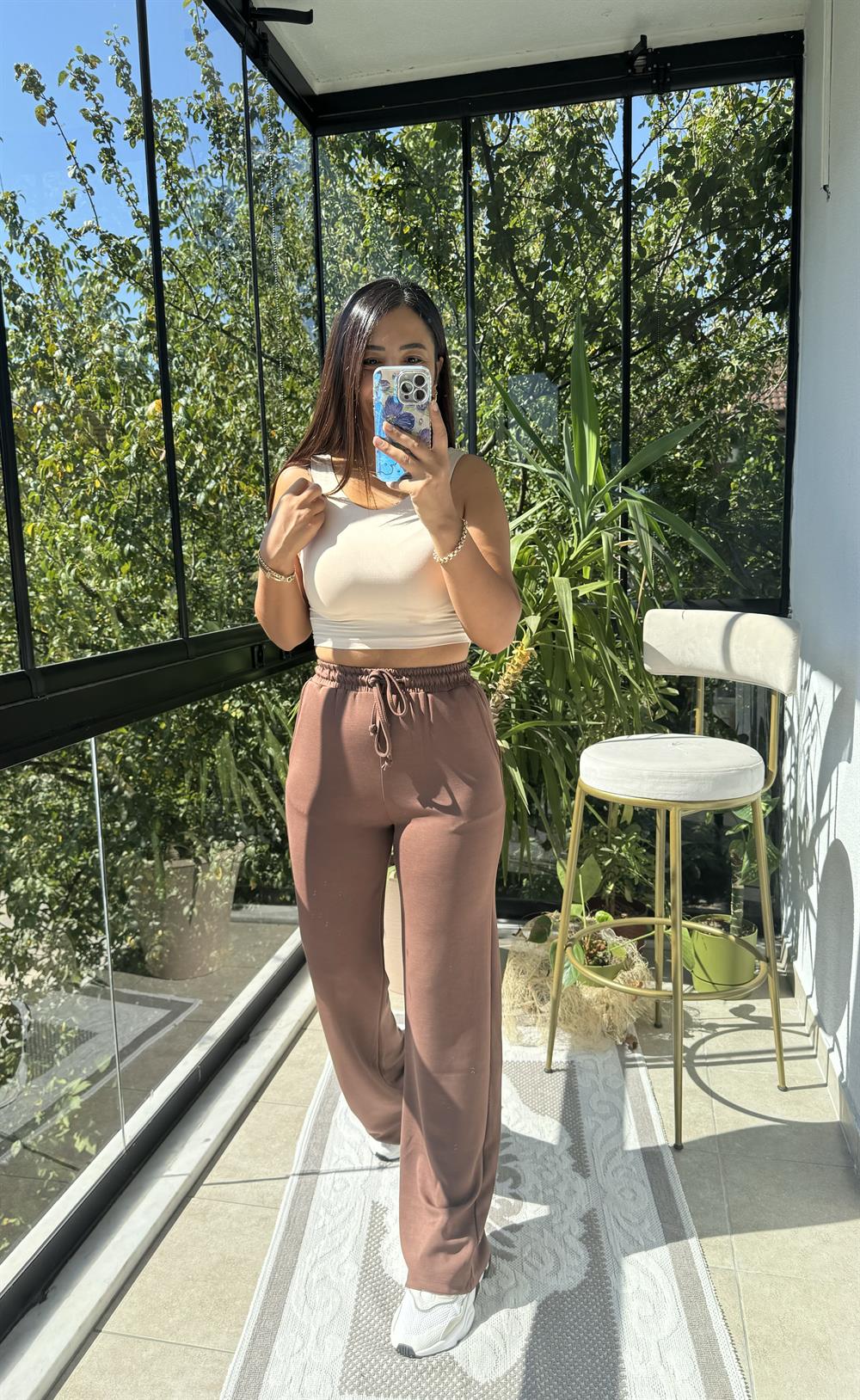 Bol Paça Modal Pantolon Kahve