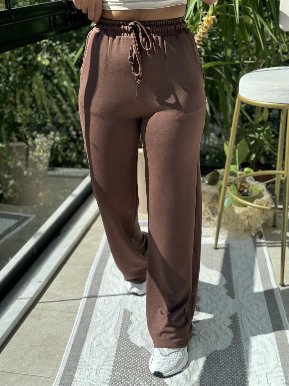 Bol Paça Modal Pantolon Kahve