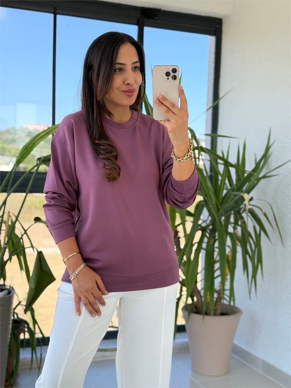Oysh Basic Sweatshirt Mürdüm