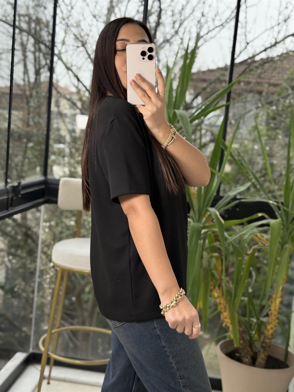 Oysh Modal Basic Tişört Siyah