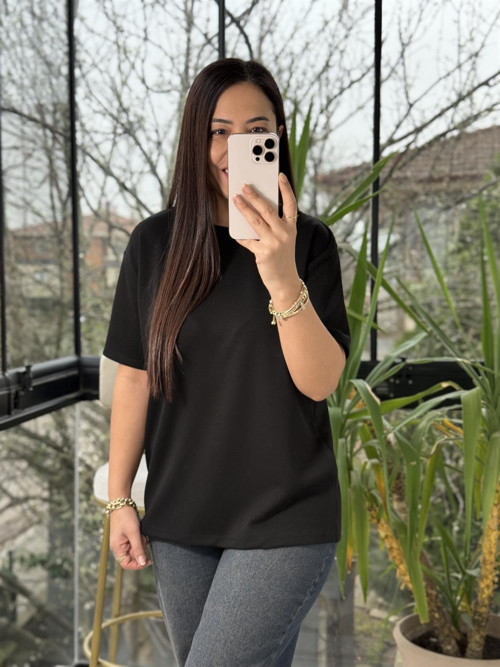 Oysh Modal Basic Tişört Siyah