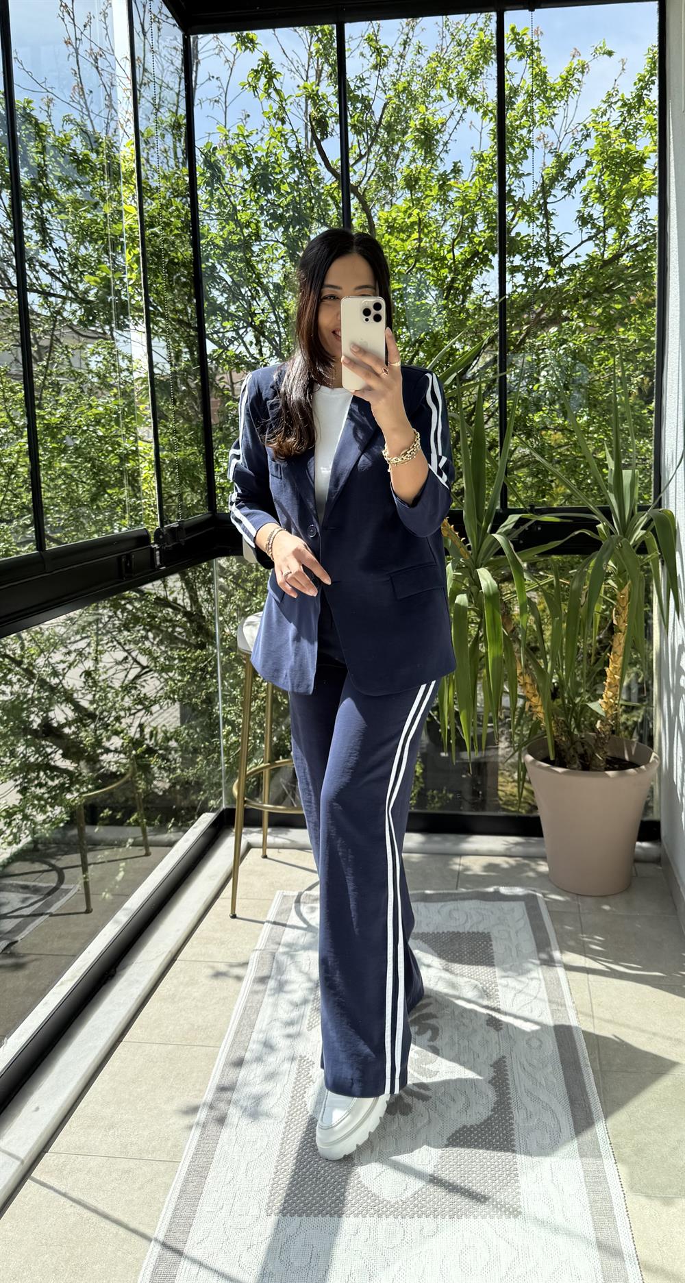 Zra Ceketli Tensel Modal Takım Lacivert