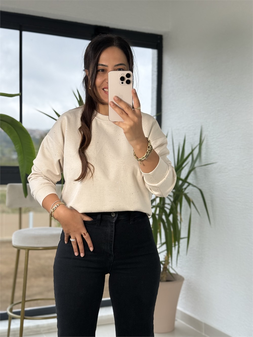 Simli Oysh Sweatshirt Bej