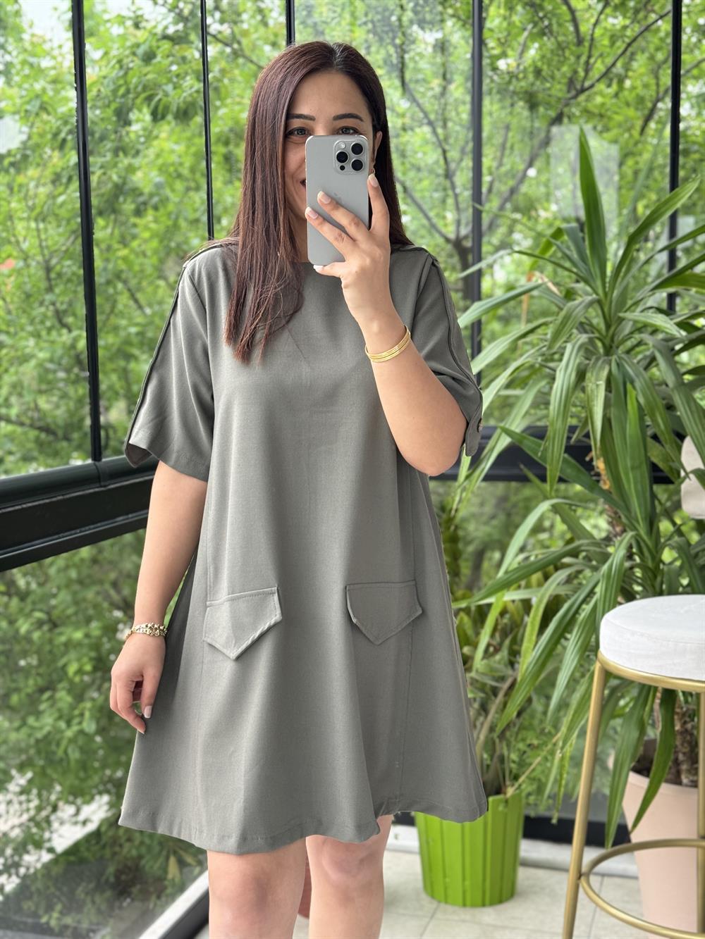 Cepli Elbise Haki Yeşili