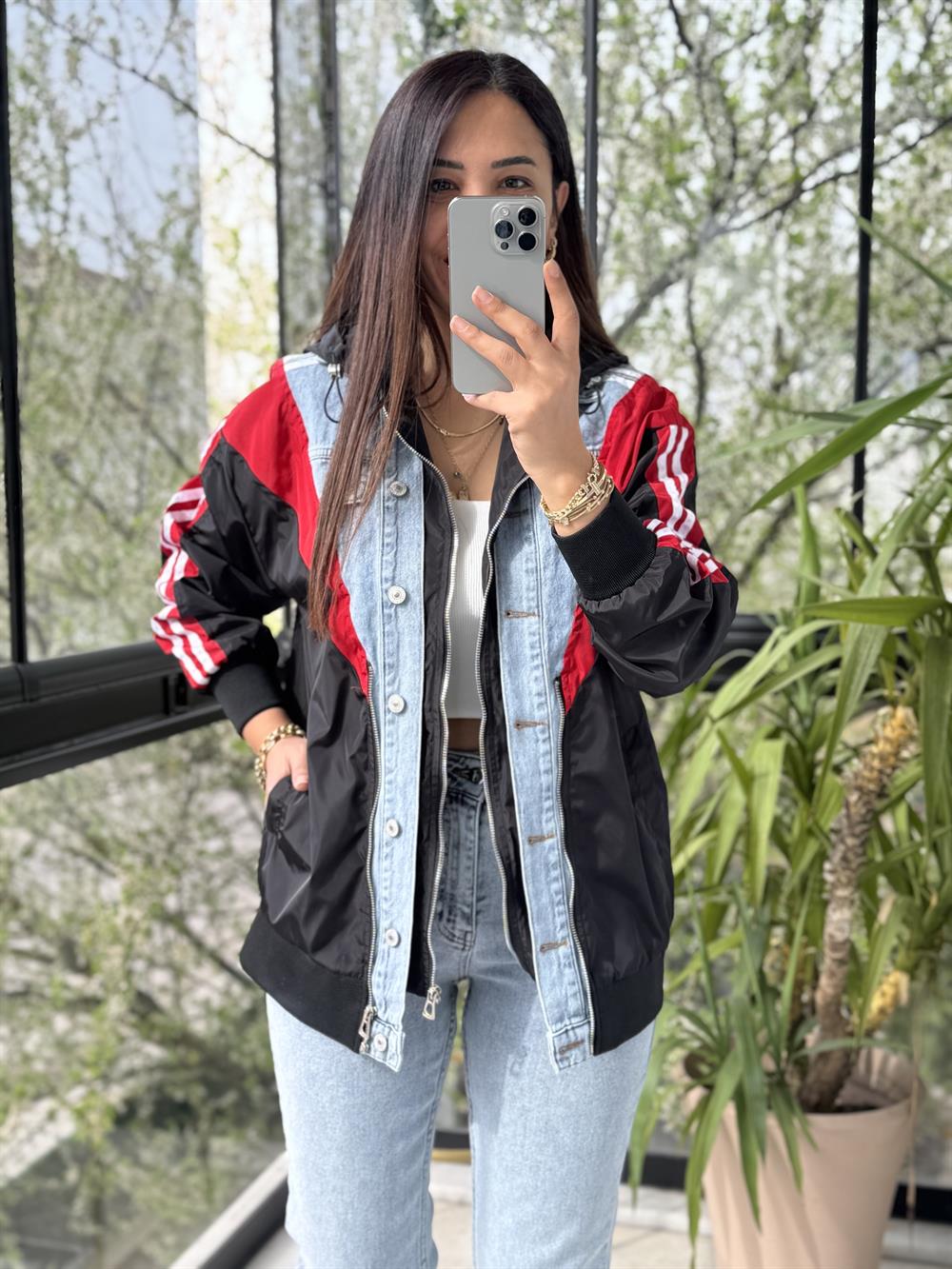 Colorblock Mix Ceket Siyah