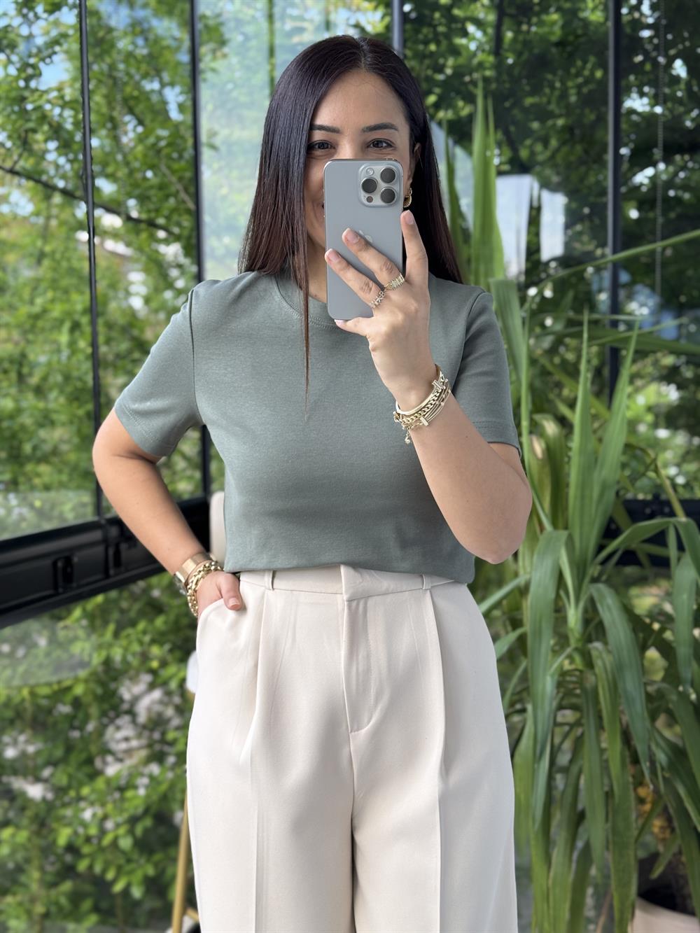 Cos Tişört Haki Yeşili