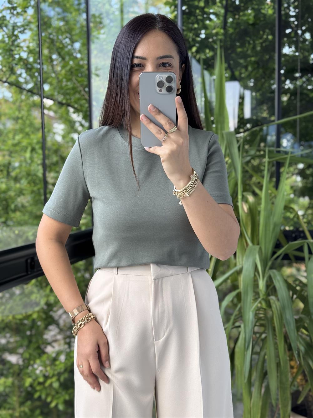 Cos Tişört Haki Yeşili