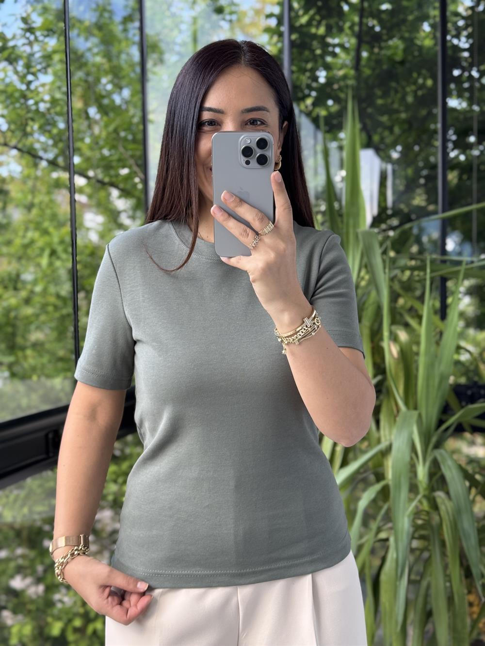 Cos Tişört Haki Yeşili