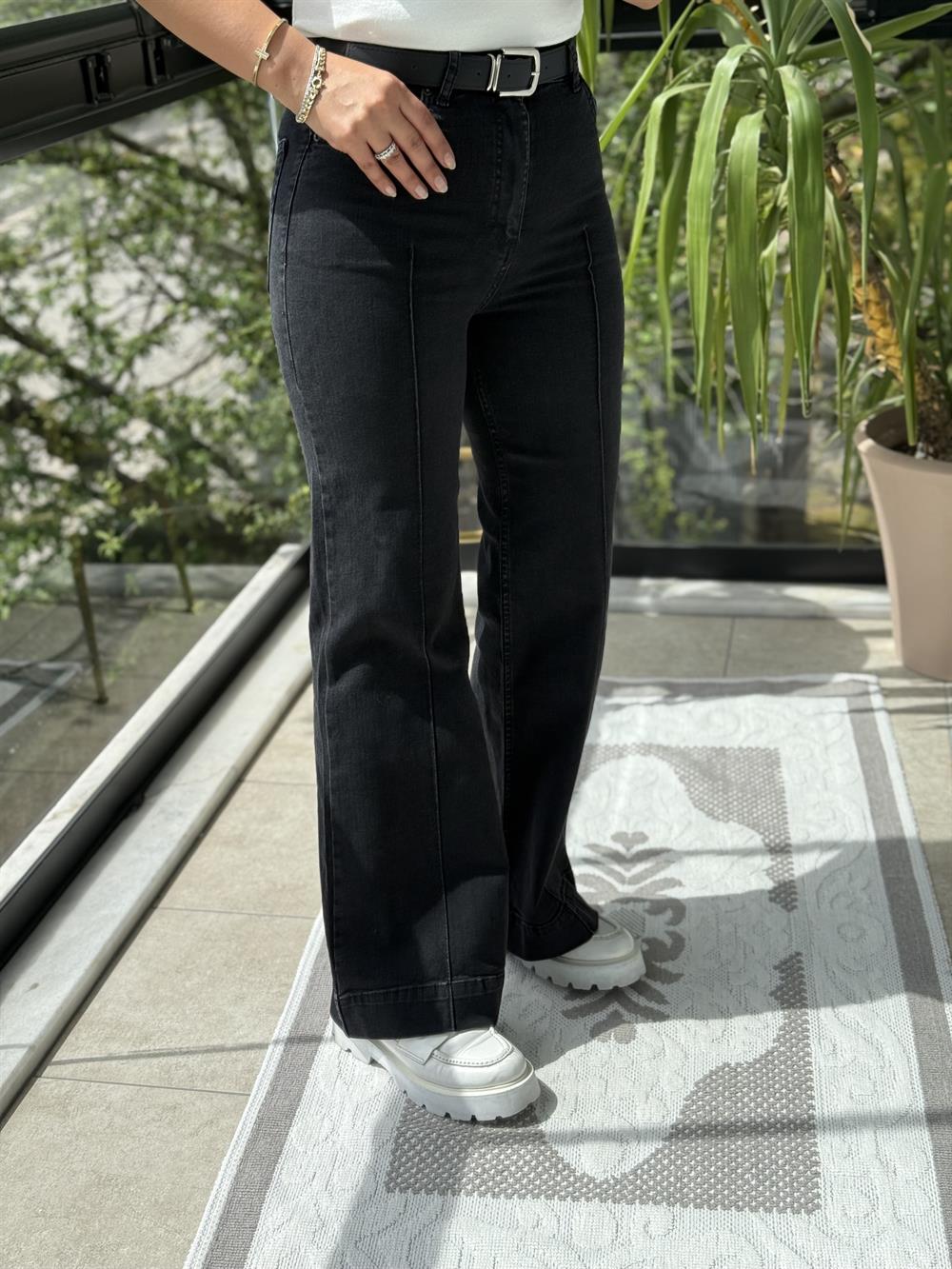 Çımalı Kot Pantolon Füme