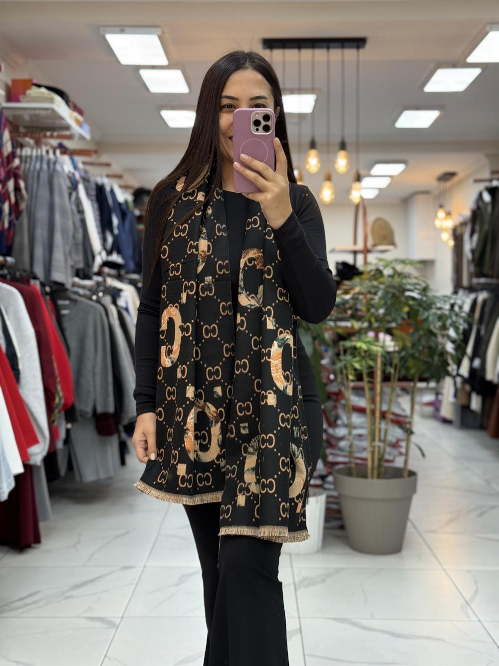 İthal Kaşmir Şal CC Siyah