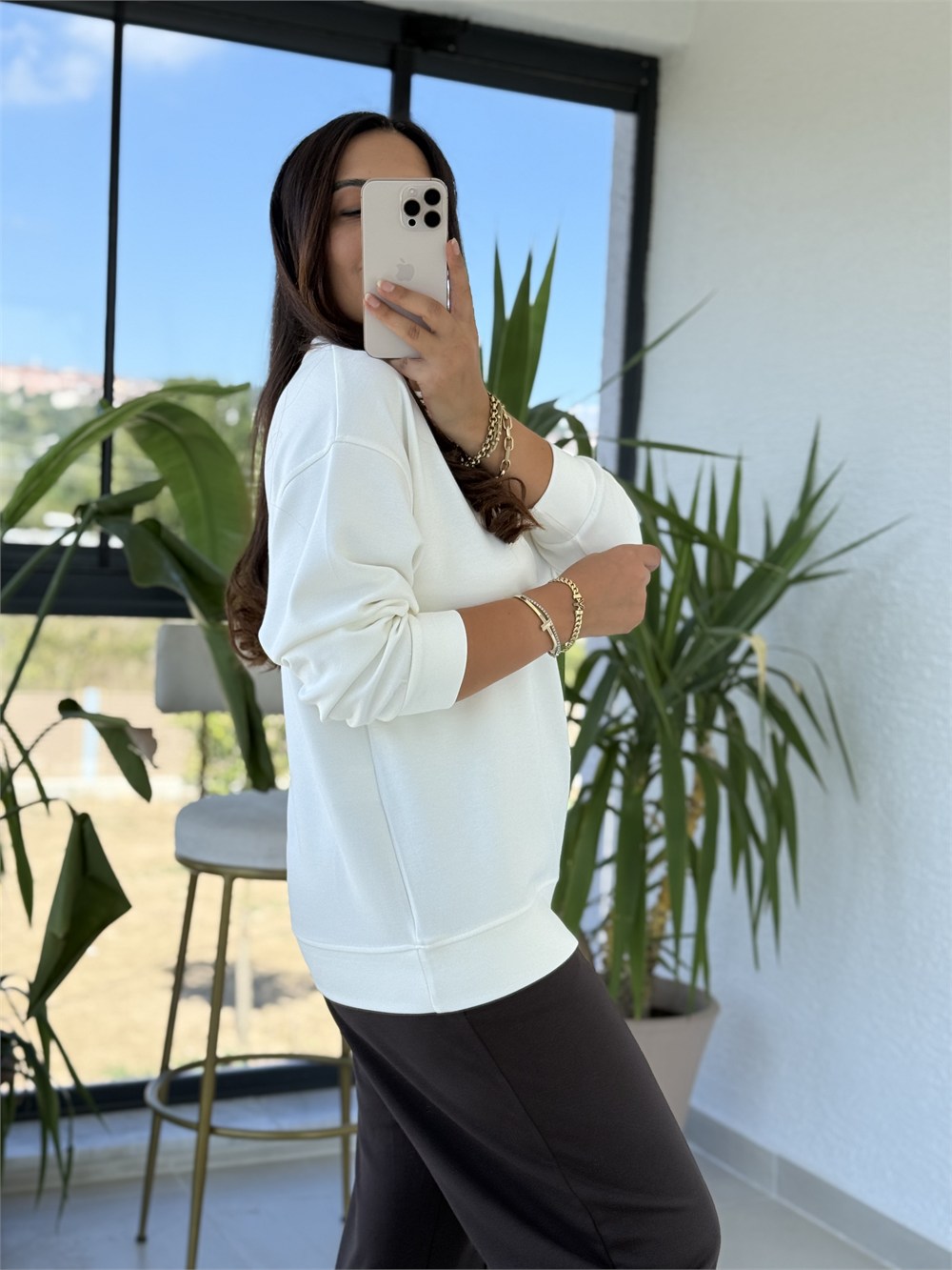 Oysh Basic Sweatshirt Ekru