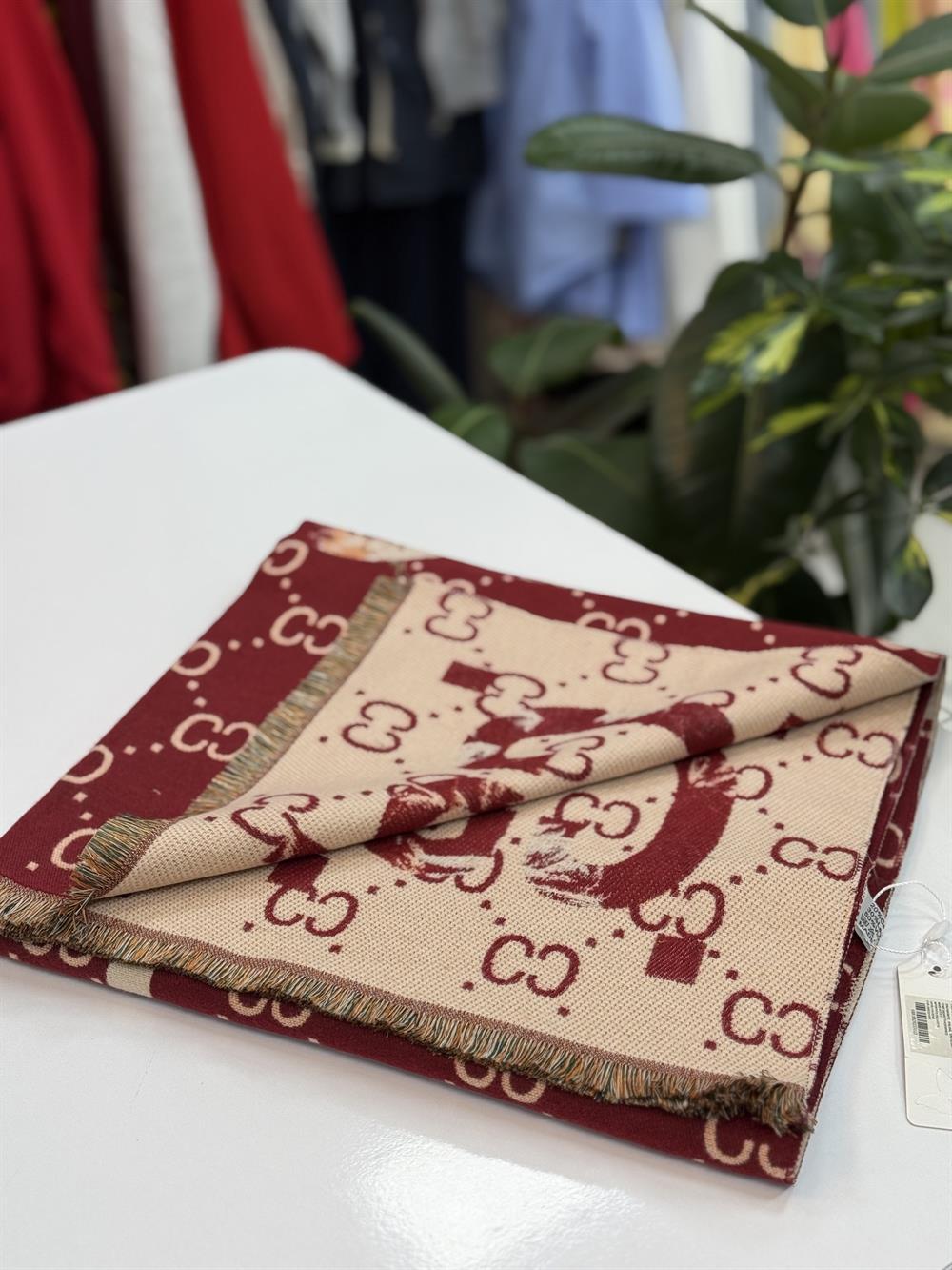 İthal Kaşmir Şal CC Bordo