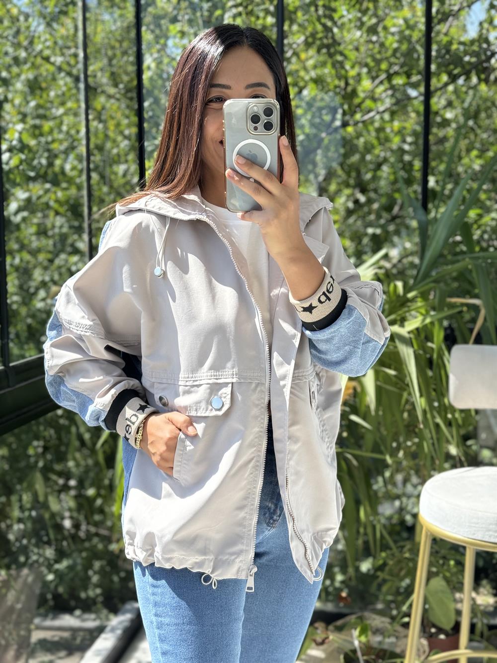 Denim Parka Mix Yağmurluk Taş