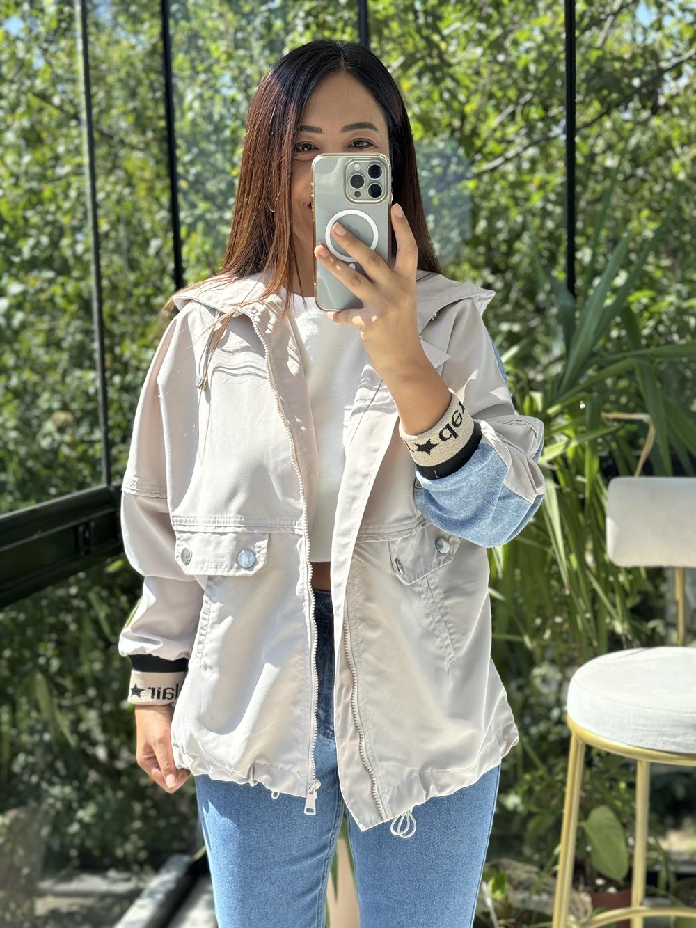 Denim Parka Mix Yağmurluk Taş